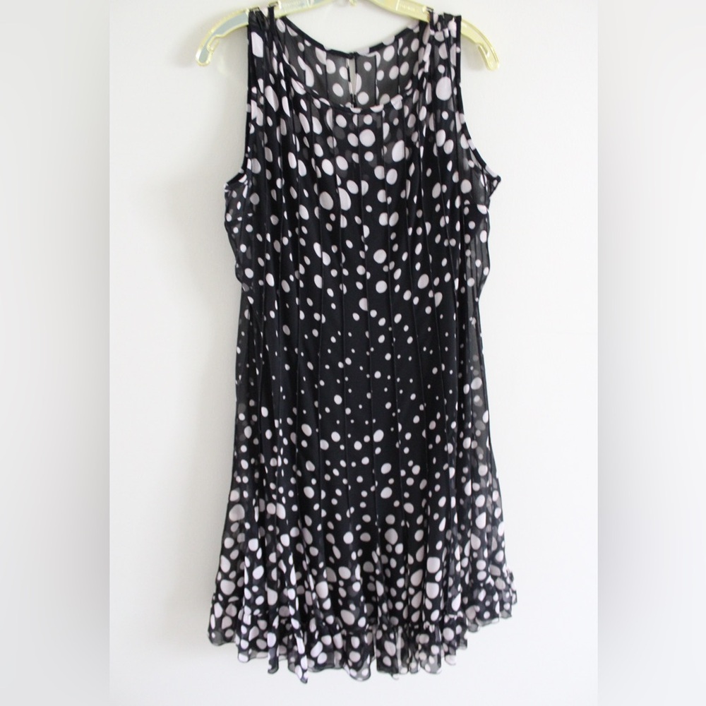 Rickie Freeman Teri Jon Black Polk Dot Dress